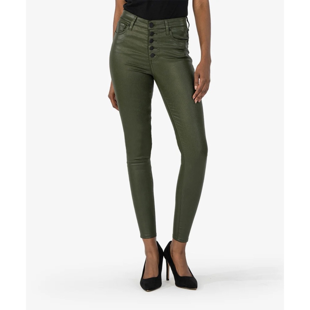 Kut from the Kloth Mia Fab Ab Toothpick Skinny Green Jeans